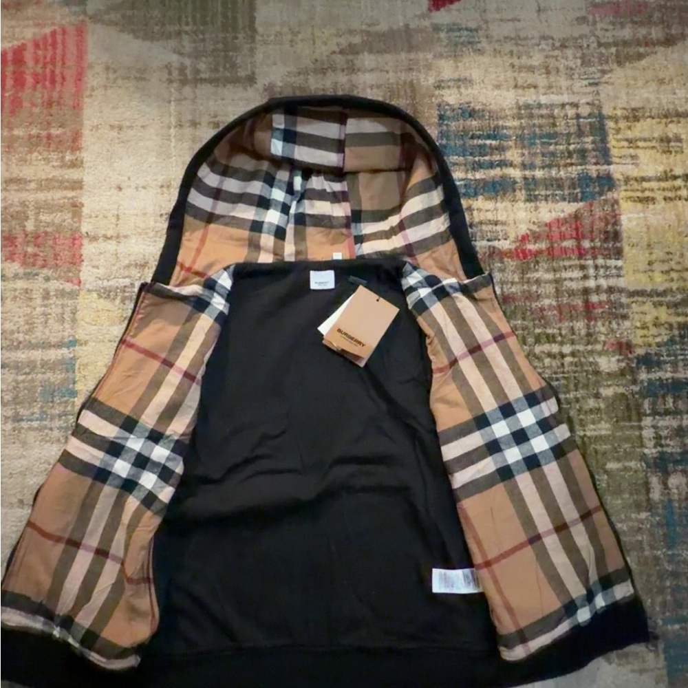 Plaid Lined Black Hoodie